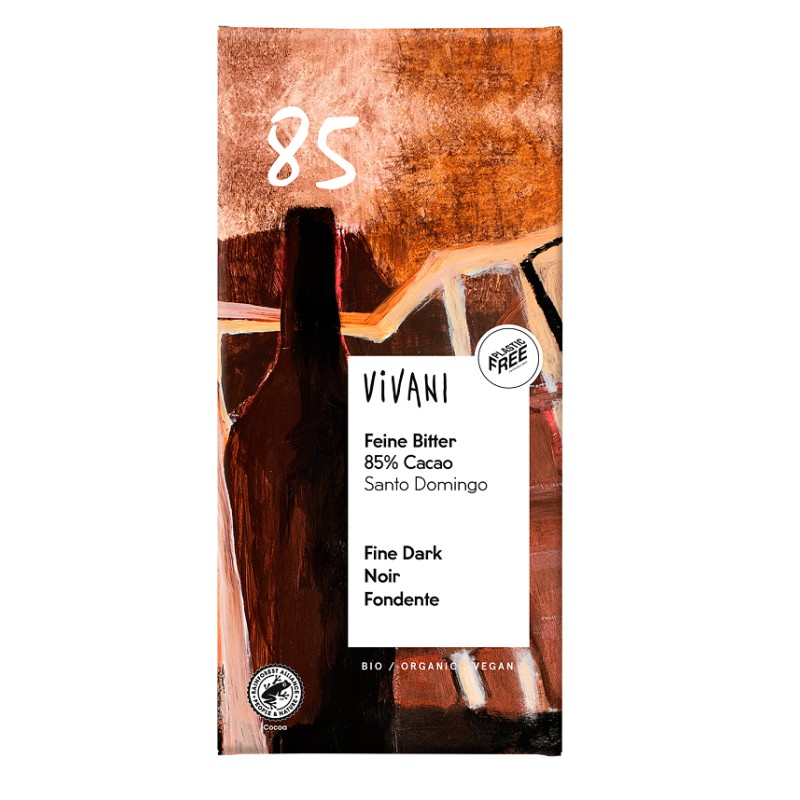 Organic Dark Chocolate 85% Cocoa 100g Vivani