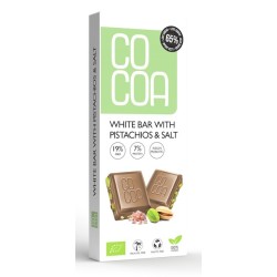Organic Vegan White Bar With Pistachios & Salt Less Sugar 40g Cocoa