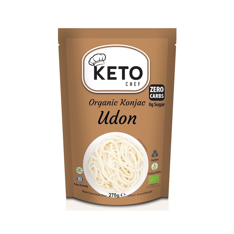 Makaron Konjac Udon Bezglutenowy BIO 270g (200g) Keto Chef (Better Than Foods)