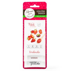 Freeze-Dried Fruit Powder PINK Set (Strawberry, Cherry, Black Currant) 15g (3x5g) Zdrowo Posypane