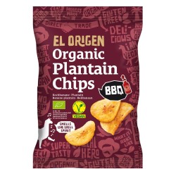 Chipsy z Plantana BBQ bezglutenowe BIO 80g EL ORIGEN