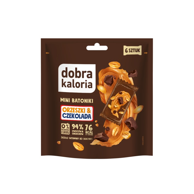 Mini Bars Peanut & Chocolate No Sugar (6 x 18g) 108g Dobra Kaloria
