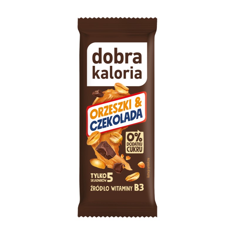 Peanut & Chocolate Bar No Sugar 35g Dobra Kaloria