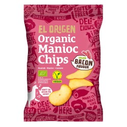 Chipsy z Manioku o Smaku Bekonu Wegańskie Bezglutenowe BIO 60g El Origen