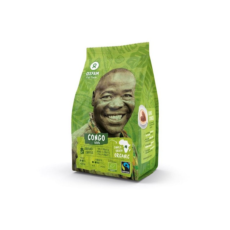 Organic Ground Coffee Arabica 100% Kivu Lake Fair Trade 250g Oxfam