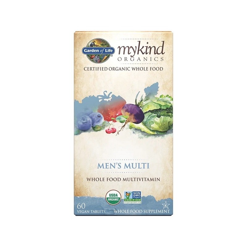 Mykind Organics Men's Multi 60 vegan tablets Garden of Life