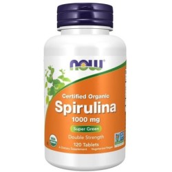 Organiczna spirulina, 1000 mg - 120 tabletek NOW Foods