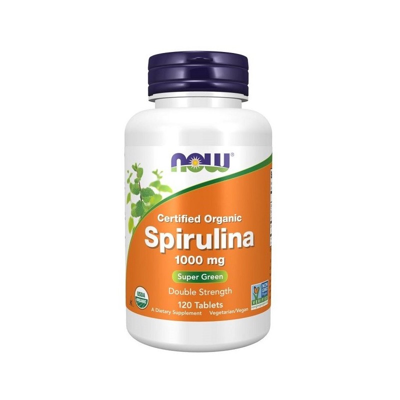 Spirulina Organic, 1000mg - 120 tabletek NOW Foods