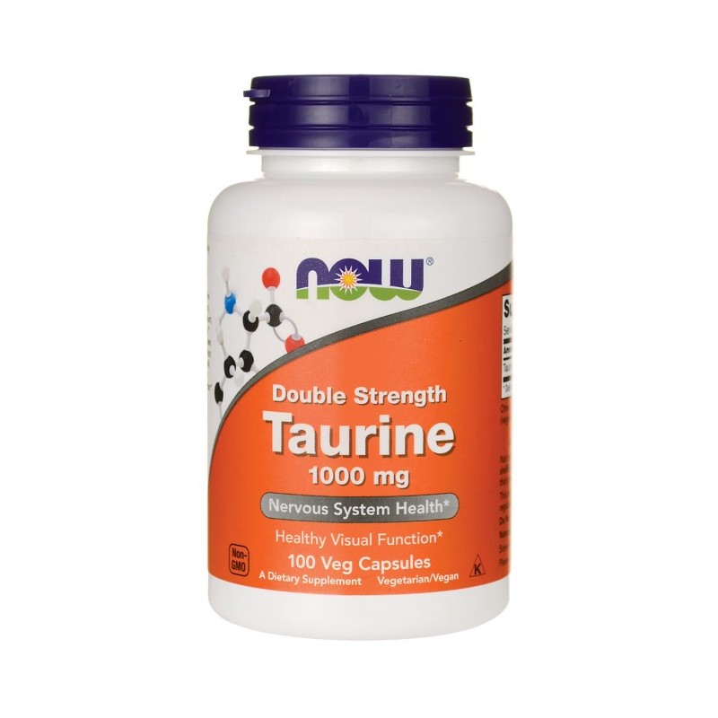 Taurine, 1000mg Double Strength 100 vcaps NOW Foods