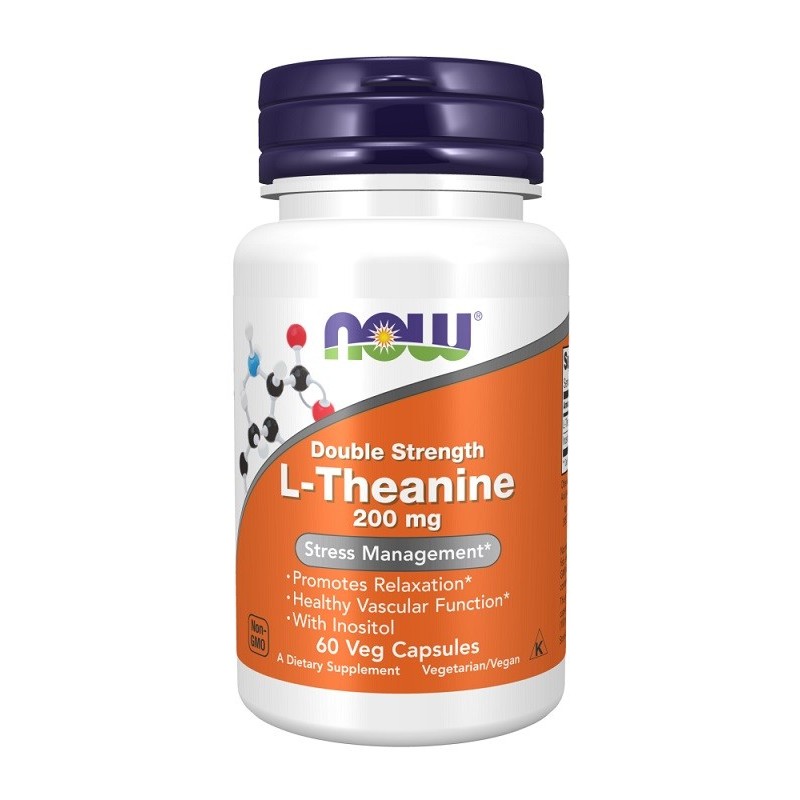 Double Strength L-Theanine, 200mg - 60 vcaps NOW Foods