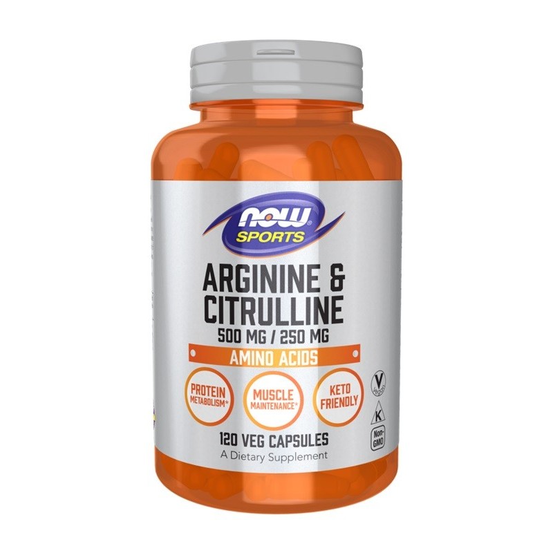Arginine & Citrulline 120 vcaps NOW Foods