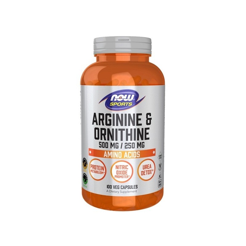 Arginine & Ornithine 500/250 100 vcaps NOW Foods