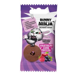 Przekąska Owocowa Bunny Ninja Jabłko Malina Porzeczka Bez Dodatku Cukru Bez Glutenu 15g Bunny Ninja