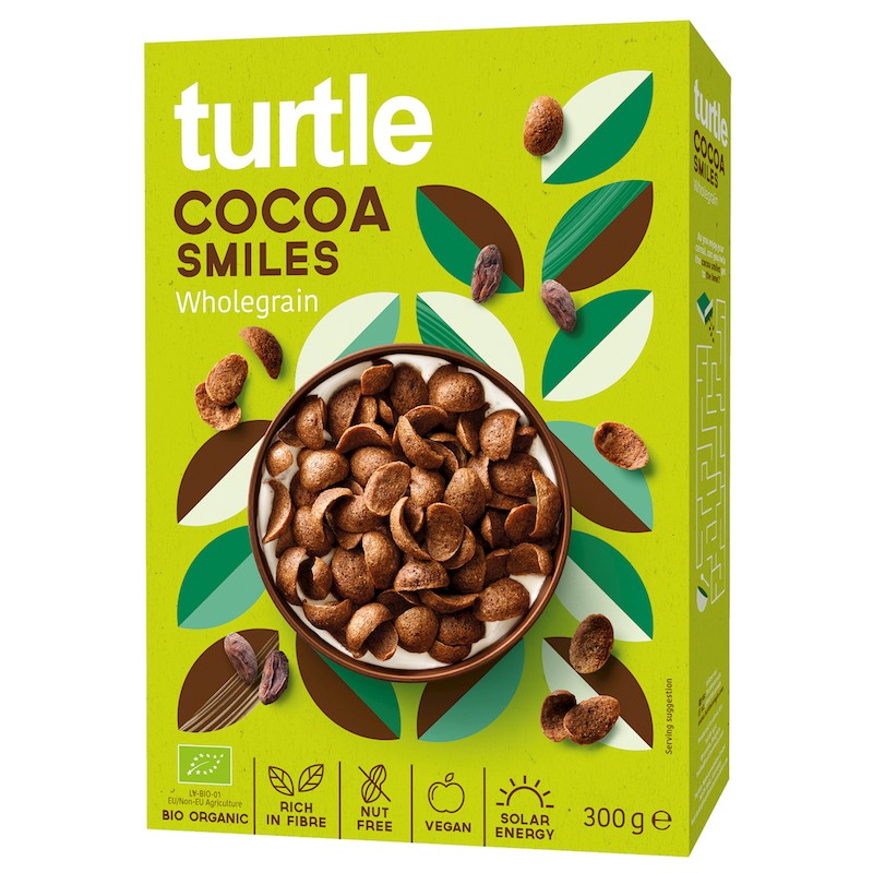 Organic Wholegrain Cocoa Smiles 300g Turtle