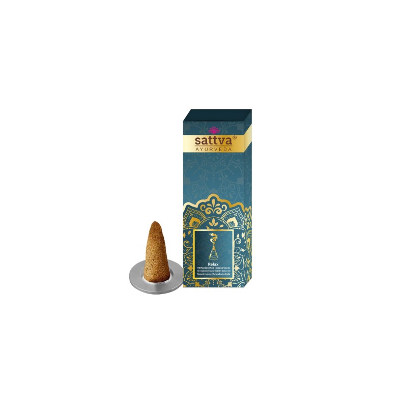 Handcrafted Incense Cones Relax 20g Sattva (Ayurveda)