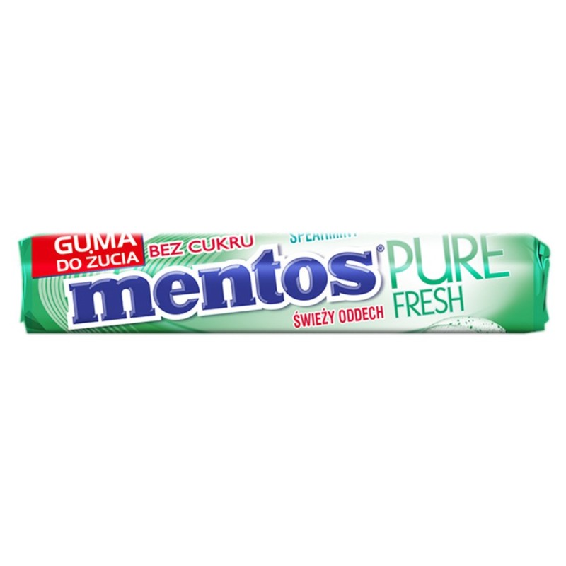 Guma do Żucia Mentos Pure Fresh Zielona Mięta Bez Cukru 15,5g Perfetti Van Melle Polska