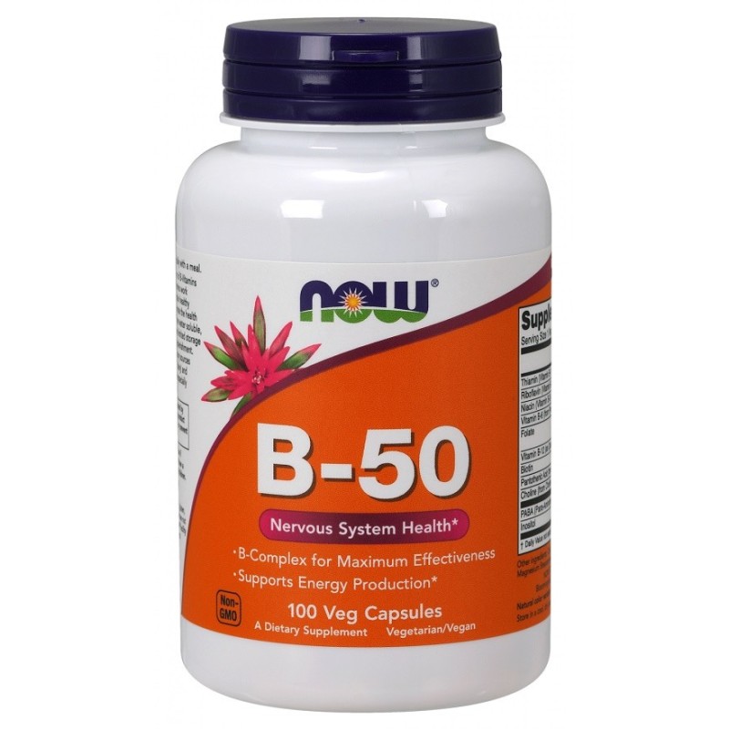 Vitamin B-50 - 100 vcaps NOW Foods