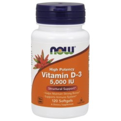 Vitamin D-3, 5000 IU - 120 softgels NOW Foods