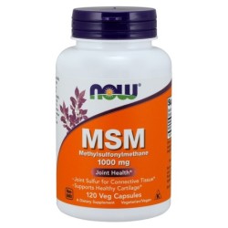 MSM Metylosulfonylometan, 1000mg - 120 kapsułek NOW Foods