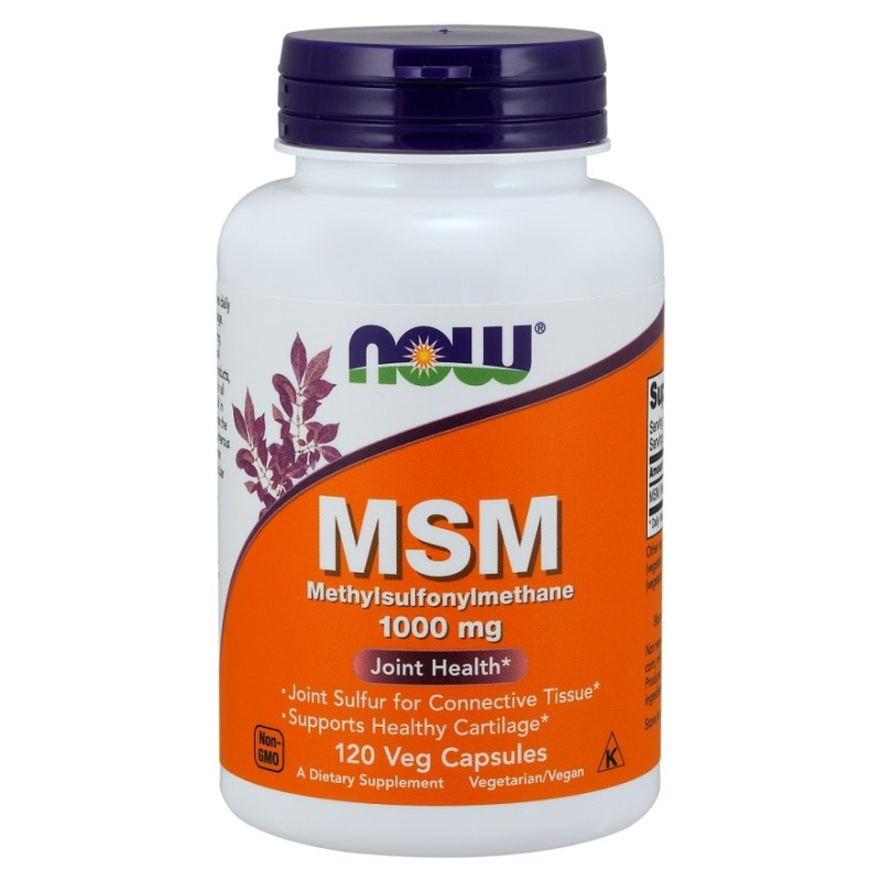 MSM Methylsulphonylmethane, 1000mg - 120 vcaps NOW Foods