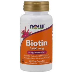 Biotin, 5000mcg - 60 vcaps NOW Foods