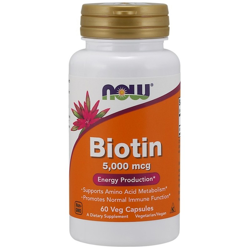 Biotin, 5000mcg - 60 vcaps NOW Foods