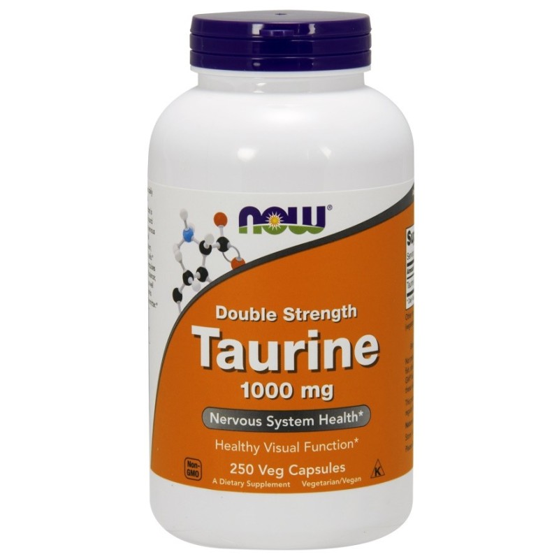 Taurine 1000mg Double Strength 250 vcaps NOW Foods