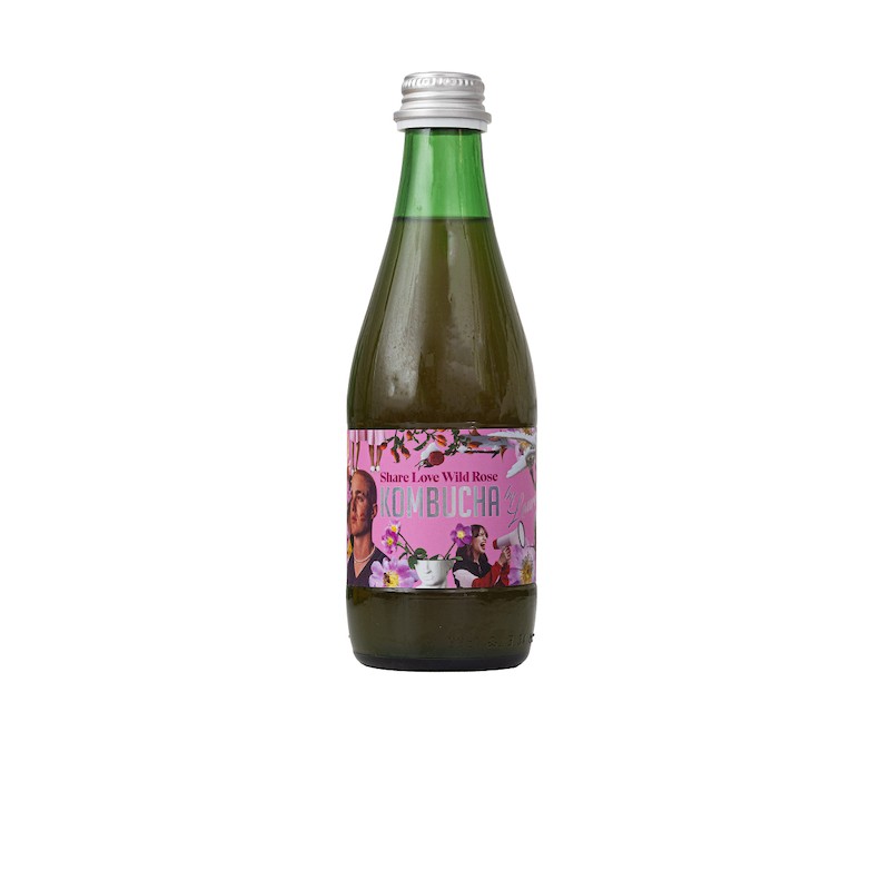 Organic Kombucha with Wild Rose Juice Share Love 330ml Kombucha By Laurent