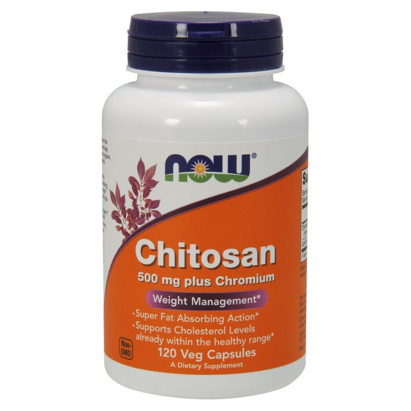Chitosan 500mg Plus Chromium 120 vcaps NOW Foods