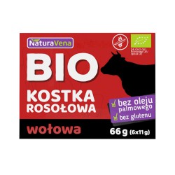 Bulion Kostka Rosołowa Wołowa Bezglutenowa BIO (6 x 11g) 66g NaturaVena