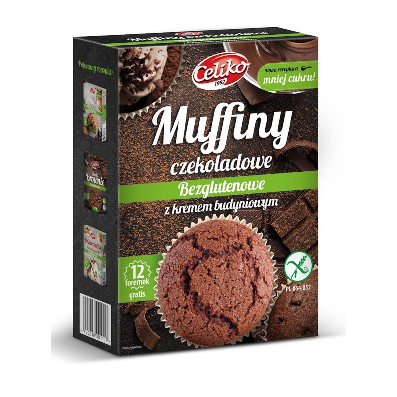 Mieszanka Na Muffiny Czekoladowe z Kremem Budyniowym Bezglutenowa 310g Celiko