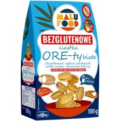 Ciastka ORE-ty Białe Bez Cukru BEZGLUTENOWE Bez Laktozy 100g Malu Food