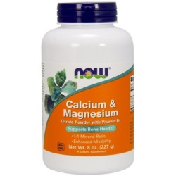 Calcium & Magnesium, Citrate Powder with Vitamin D3 227g NOW Foods