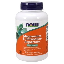 Magnesium & Potassium Aspartate with Taurine 120 vcaps NOW Foods