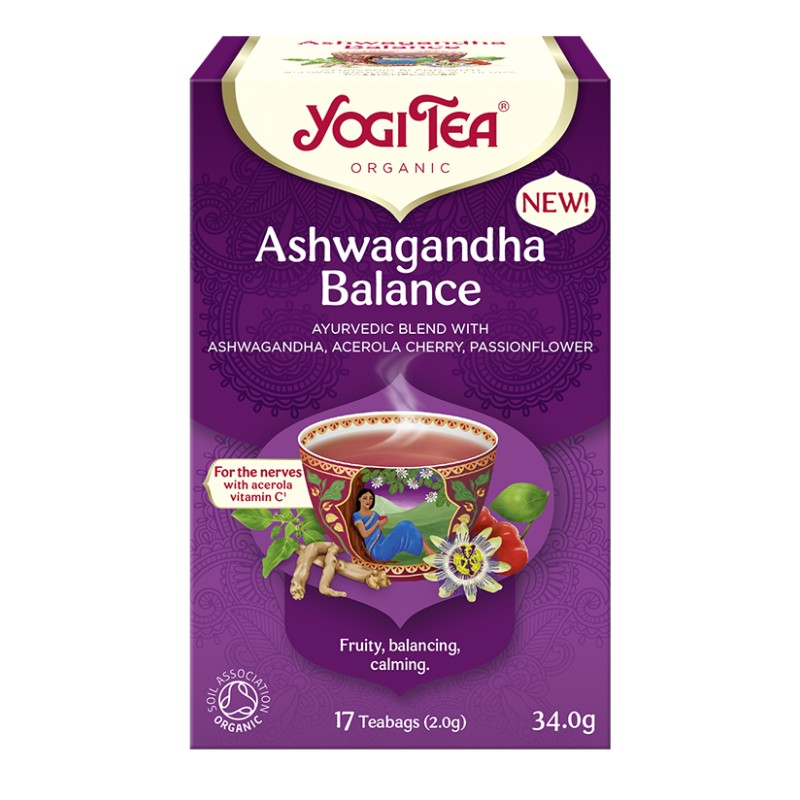 Herbatka Ajurwedyjska Równowaga z Ashwagandhą (Ashwagandha Balance) BIO (17 x 2g) 34g Yogi Tea