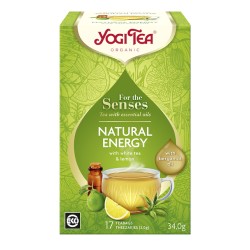 Herbata Biała z Ziołami, Olejkiem z Cytryny i z Bergamotki For The Senses Natural Energy BIO (17 x 2g) 34g Yogi Tea