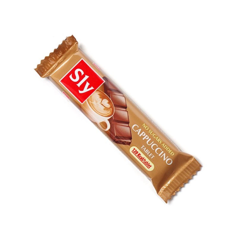 Chocolate Bar Cappuccino No Sugar 25g Sly Nutritia