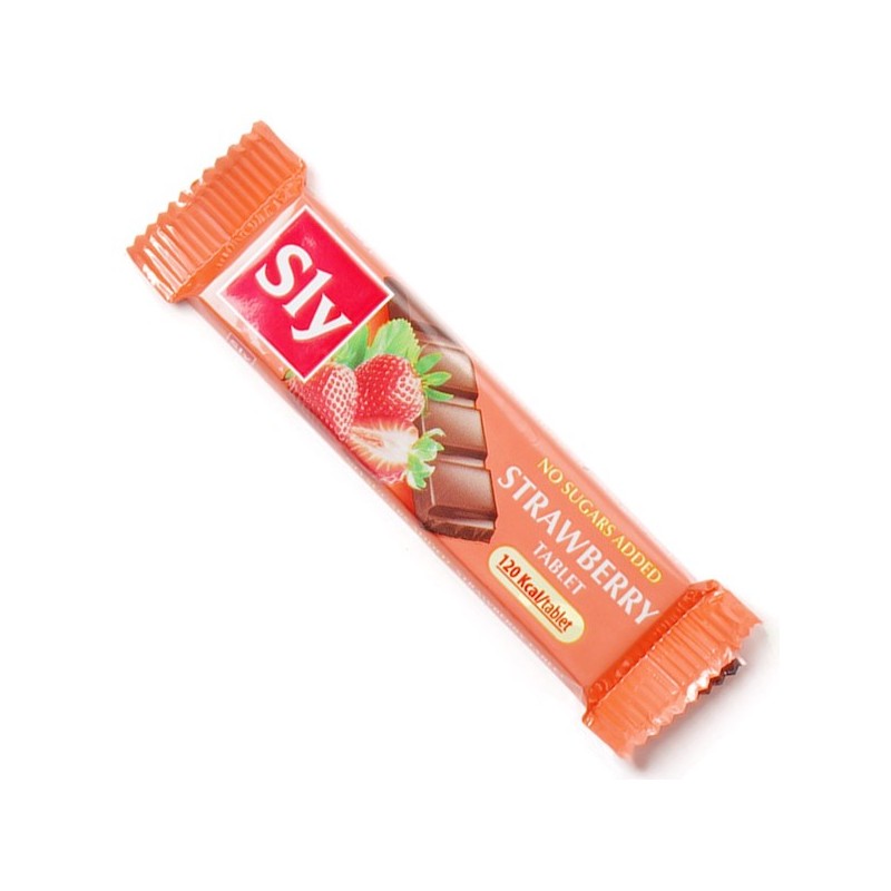 Chocolate Bar Strawberry No Sugar 25g Sly Nutritia