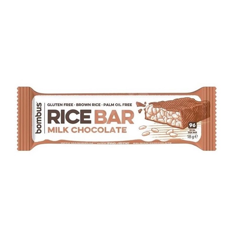 Gluten-Free Rice Bar In Milky Chocolate 18g Bombus