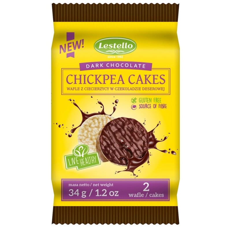 Gluten-Free Dark Chocolate Chickpea Wafers 34g Lestello