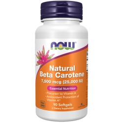 Beta Carotene Natural, 25000IU 90 softgels NOW Foods