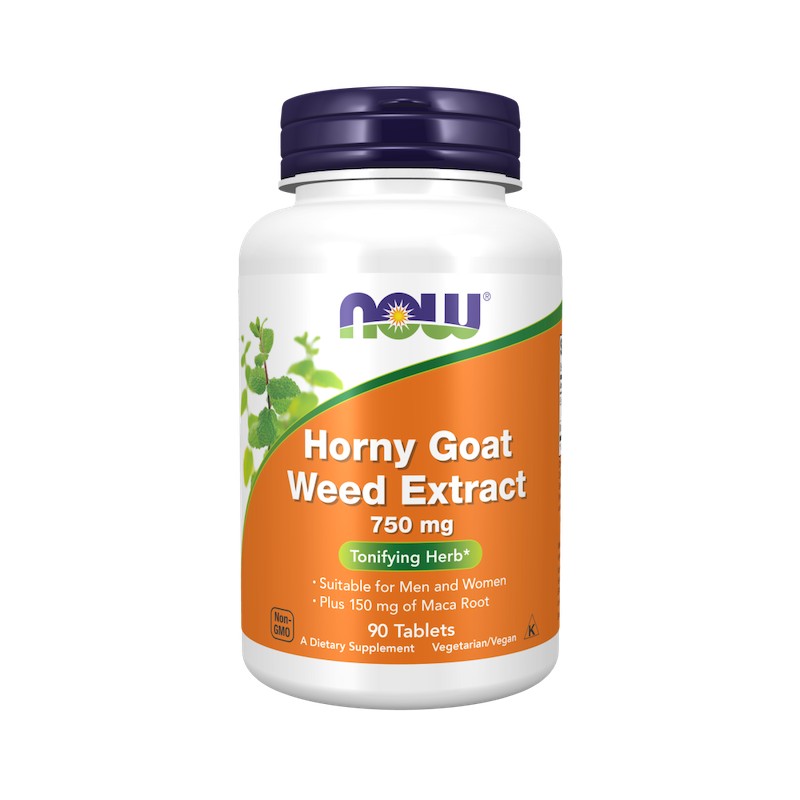 orny Goat Weed Extract, 750mg 90 tabl. NOW Foods