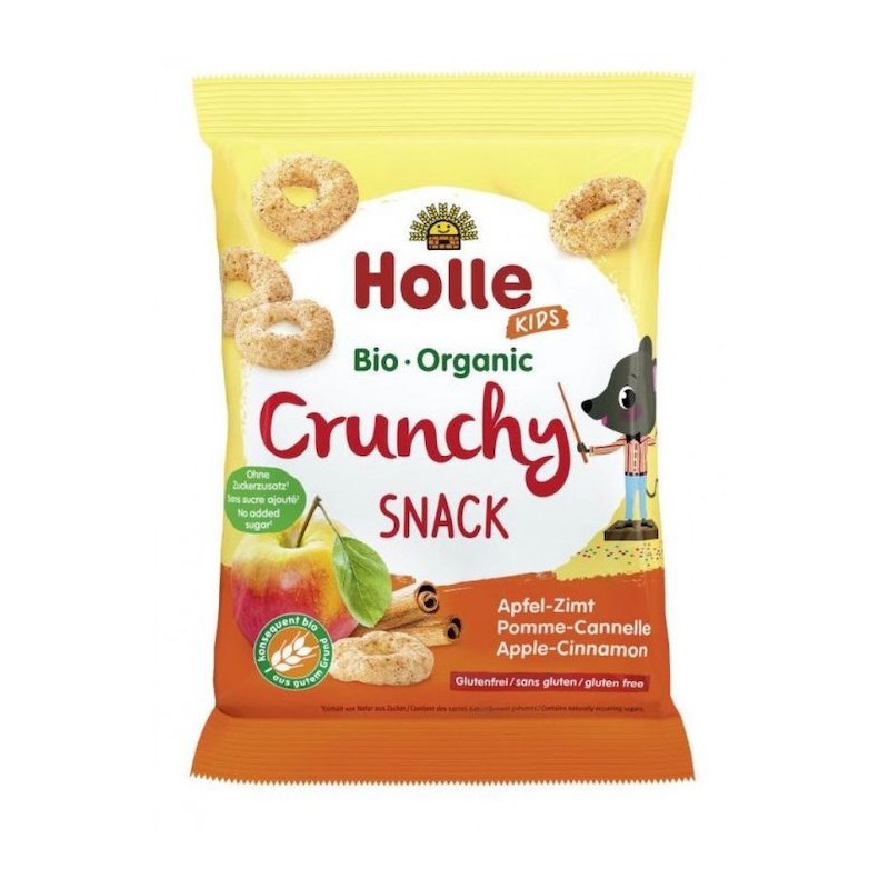 Organic Gluten-Free Crispy Snack Rice & Lentils Apple -Cinnamon No Sugar 25g Holle