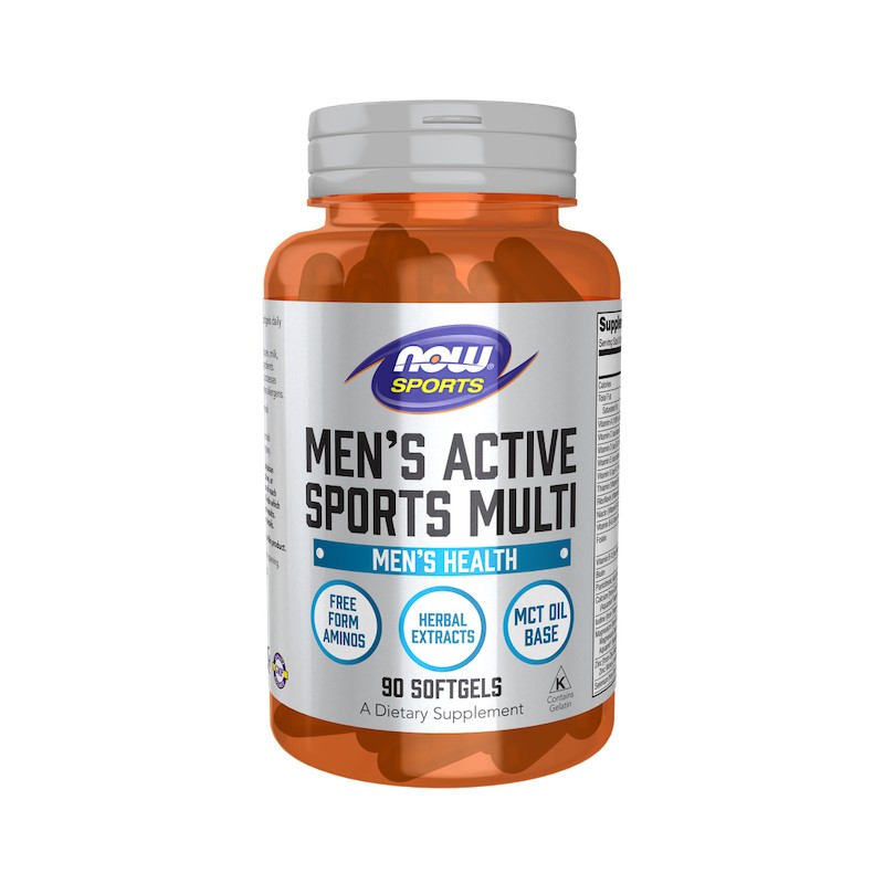 Men's Active Sports Multi 90 Miękkie Kapsułki NOW Foods