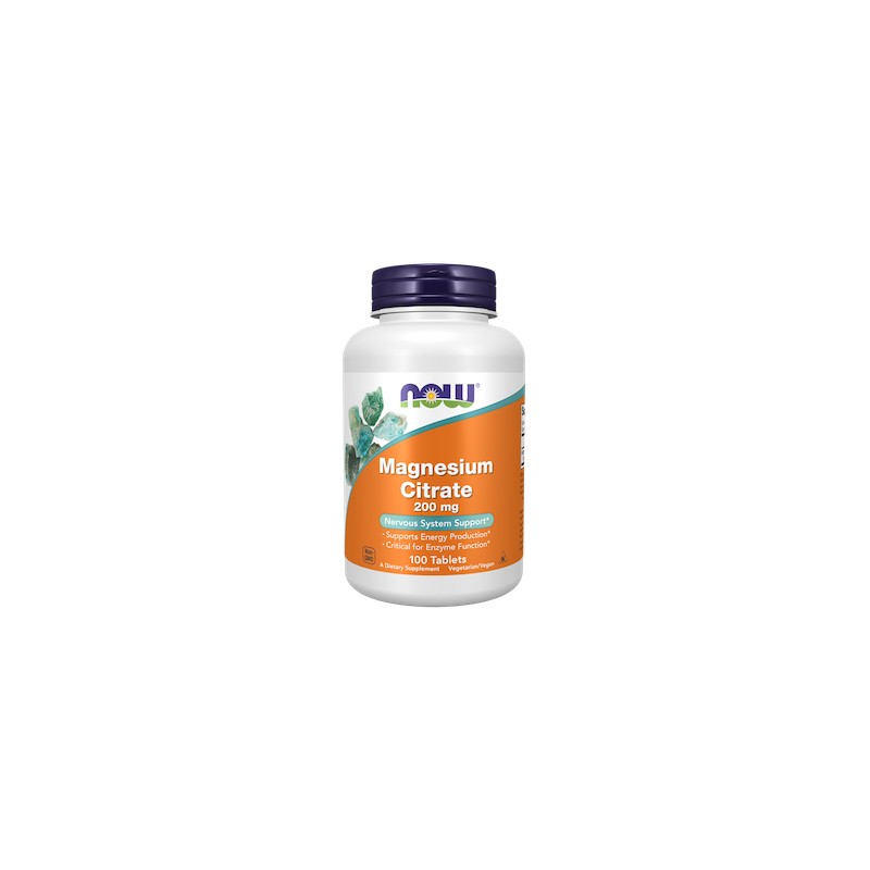 Cytrynian Magnezu, 200mg 250 tabletek NOW Foods