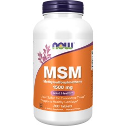 MSM Methylsulphonylmethane, 1500mg 200 tablets NOW Foods