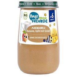 Mus Mleczny Banan - Semolina - Jabłko Bez Dodatku Cukrów Od 6 Miesiąca BIO 190g Freche Freunde