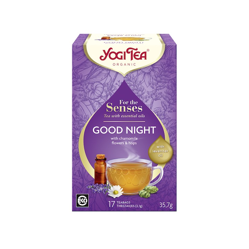 Herbatka Dla Zmysłów Na Dobranoc z Olejkiem Lawendowym For The Sensen Good Night BIO (17 x 2,1 g) 35,7g Yogi Tea