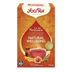 Herbatka Dla Zmysłów Na Dobre Samopoczucie z Olejkiem z Mandarynki For The Senses Natural Wellbeing BIO (17 x 2 g) 34g Yogi Tea