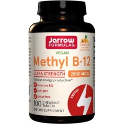 Metylokobalamina B-12 2500mcg Smak Tropikalny 100 tabletek do żucia Jarrow Formulas